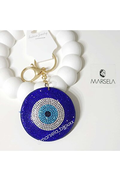 MORMAVİ إكسسوار حقيبة مارسيلا بخرز عين الشر، سلسلة مفاتيح