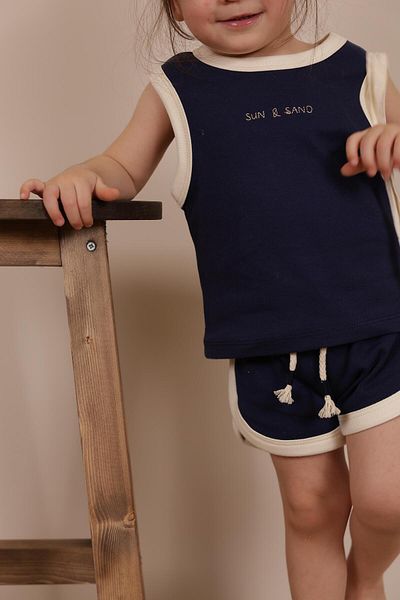 OhlalaKoala Navy Blue Unisex Athlete Shorts Set