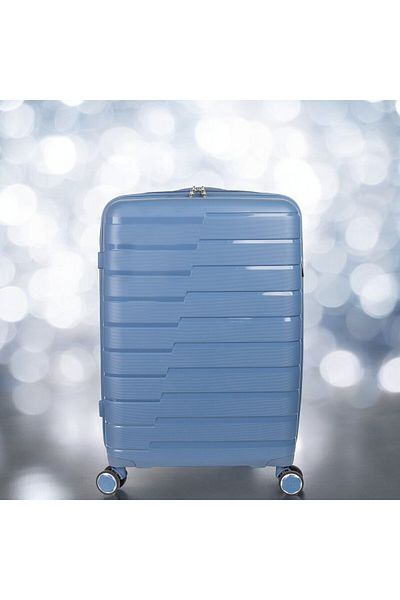 Naimeed Company Troler de călătorie Mic S, Naimeed D5963, 4 roți duble detașabile la 360 de grade, PP, Albastru, 37x20x48cm