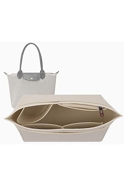 LCK Lckaey tote bag organizer insert for Longchamp le pliage large tote insert felt purse zipper bag org