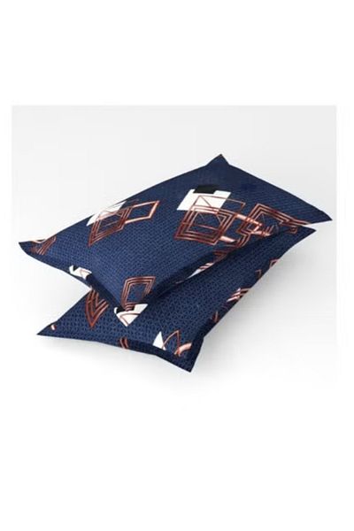 BSB HOME Premium Glace Cotton 180 TC King Fitted Bedsheet Set with 2 Pillow Covers - 72x78+10 Inch – Blue