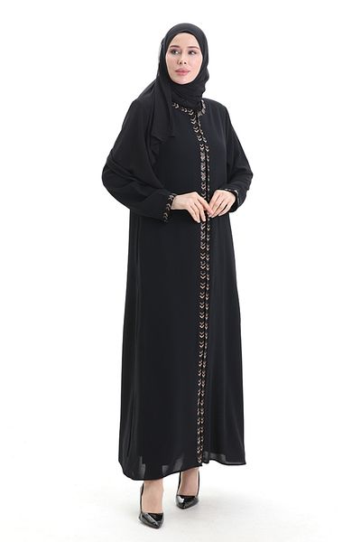 sefamerve Υφασμάτινο φερμουάρ Honeycomb Large Size 6183-07 Μαύρο