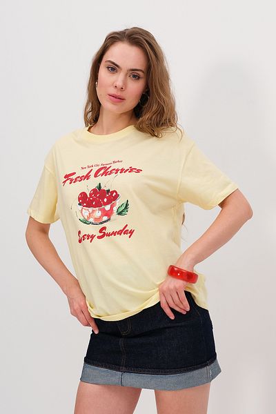 Addax Cherry Printed T-Shirt P10448