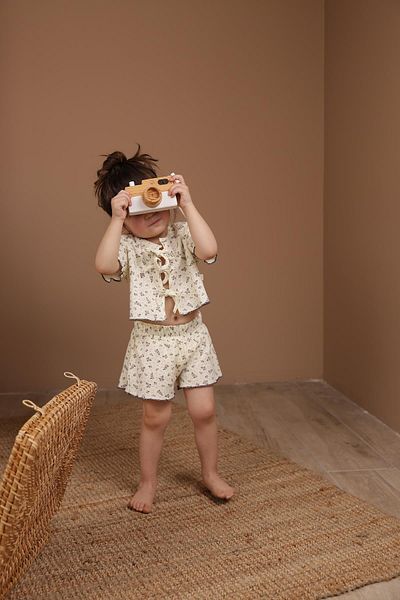 OhlalaKoala Set de pantaloni scurți pentru fete cu modele de ramuri cu șireturi