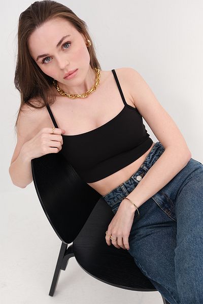 Addax Strappy Crop Tank Top A0091