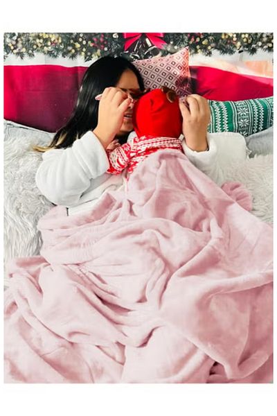 BSB HOME ® 300 GSM Premium Plush Double Blanket for Bed,Sofa,Travel |220x230cm| Pink | SOLID FLANNEL