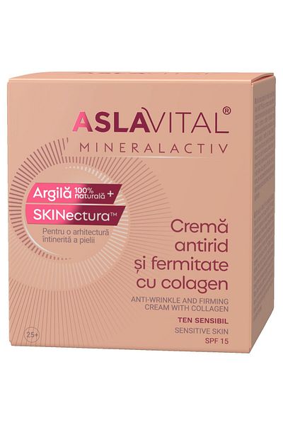 ASLAVİTAL Anti-wrinkle and firming cream with Collagen SPF 15 for sensitive skin Aslavital Mineralactiv