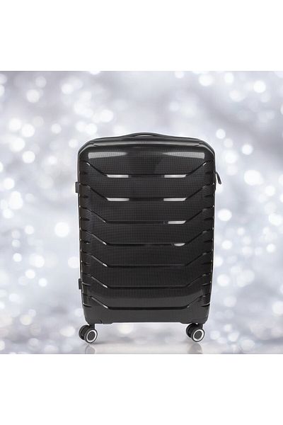 Naimeed Company Troler de călătorie Mic S, Naimeed D5966, 4 roți duble detașabile la 360 de grade, PP, Negru, 37x20x48cm