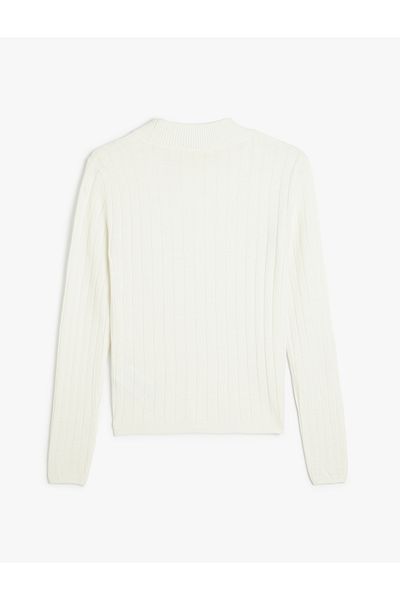Koton Stand Collar Slim Fit Long Sleeve Basic Knitwear Sweater