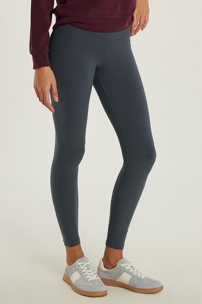 Tudors Women's Super Slim Elastic Waist Interlock Standard Size Normal Waist Anthracite Tights
