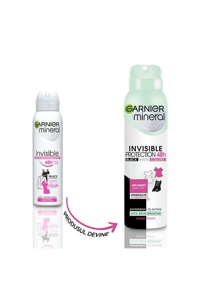 Garnier Deodorant antiperspirant spray Garnier Mineral Invisible Fresh pentru femei