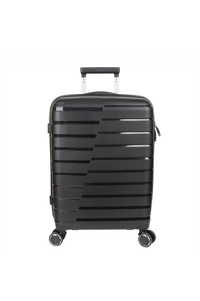 Naimeed Company Troler mare de călătorie, Naimeed D5962, 4 roți duble detașabile la 360 de grade, PP, Negru, 44x26x61cm