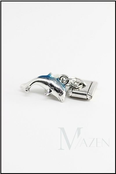 MAZEN 1 Piece Dolphin Fish Dangle Italian Steel Bracelet Charm