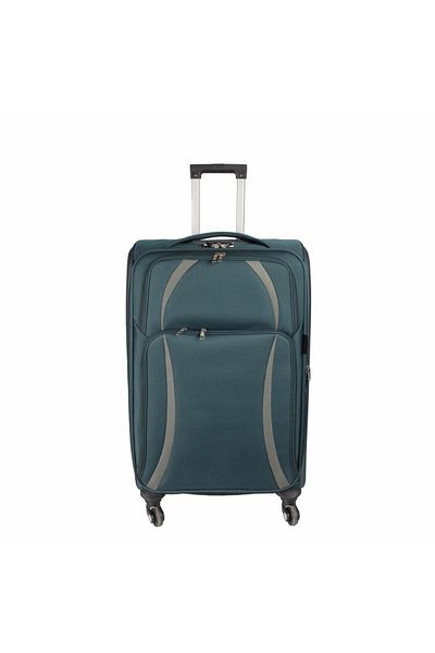 Naimeed Company Small travel trolley, Naimeed D5981, 4 wheels, textile material, combination lock,Green,35.5x26x52cm
