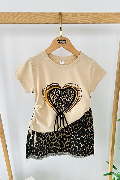 Minigimin Cicileri Bež odijelo za devojčice - Cicileri srce moje male Leopard...