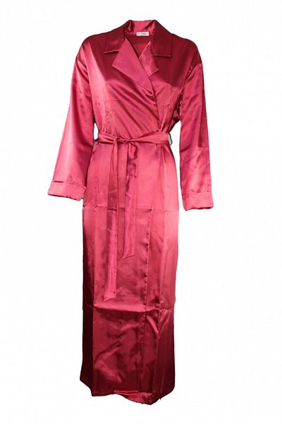 Andra Lingerie Women's satin robe with long sleeves, Andra Lingerie, Red M INTL