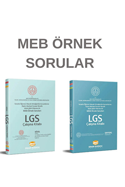 SİNAN KUZUCU YAYINLARI 8.Sınıf LGS Meb Örnek Sorular SÖZEL +MATEMATİK Set