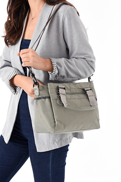 Sanmorris SN 6006 KADIN OMUZ ÇANTA KOL ÇANTASI SUYA DAYANIKLI PARŞÜT KUMAŞ A.GRİ