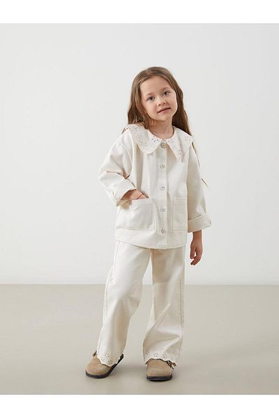 LC Waikiki Baby Collar Embroidered Girl's Jacket (S5)