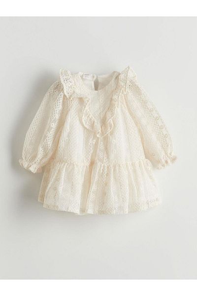 LC Waikiki Lace Baby Girl Dress and Headband 2 Pcs (S5)