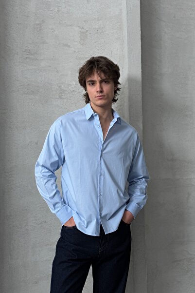 HYMAN Men's Oversize Cotton Poplin Shirt