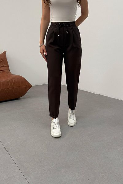 BİKELİFE Damenhose aus elastischem Stoff mit hoher Taille und knöchellanger Taille