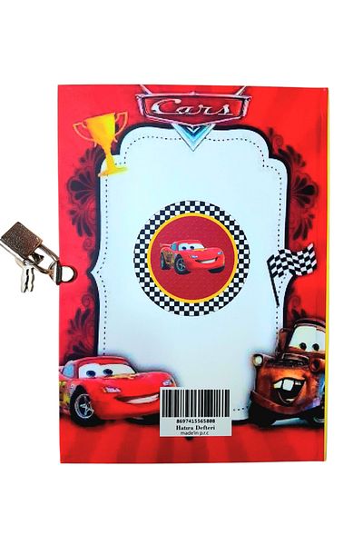ÇİLEKHOMEAVM Cars Character Locked Souvenir Daily Memory Notebook