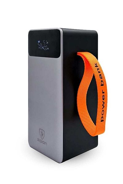 Spon 50000mAh Power Bank with 2 Built-in Cables, 22.5W Hanging Lanyard and Display