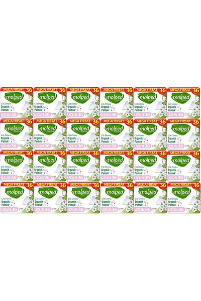 Molped Pure&Soft Sanitary Pad Long 864 (24Pk*36) Piece Mega Pk