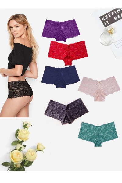 GECKO COLLECTION Dantelli Kadın Boxer Fantazi Külot 7 Adet
