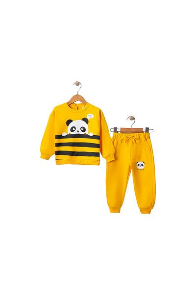 Jaju Baby Yellow Panda Children's Bottom Top Set