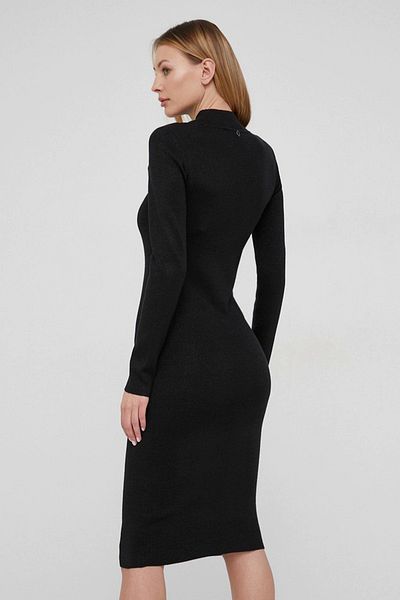 Guess Rochie midi tricotata Guess cu segment transparent Negru L INTL