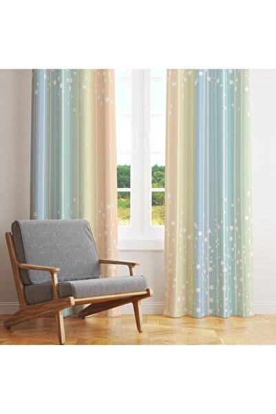 Evmila Baskılı Mutfak ,salon,yatak Ve Çocuk Odası Tek Kanat Kadife Doku Fon Perde - Renk