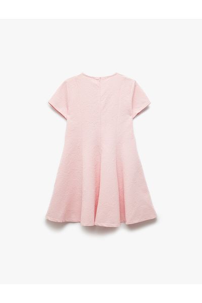 Koton Crew Neck Short Sleeve A-Line Basic Dress