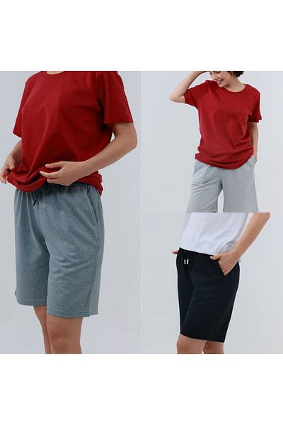 TKT Pantaloni scurți oversize pentru femei din 3 piese Bermude Comfortable Fit