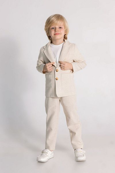 markamodi Special Design Linen 3-Piece Jacket Suit