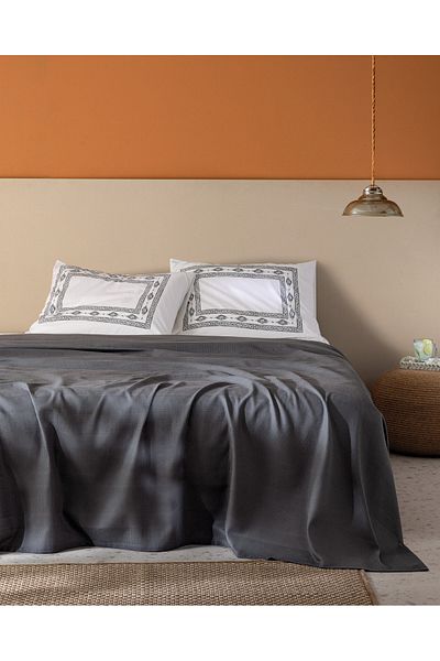 Madame Coco Mathilda Double Cotton Ecocell Plain Pique Set - Anthracite
