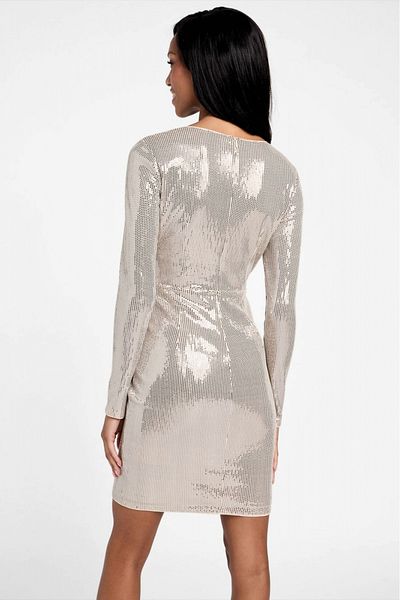 Guess Rochie Guess margot din paiete Platin M INTL