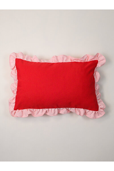 Galia Tasarım Подушка з воланами, червоно-рожева, з деталями
