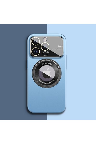 REDz Accessories Husă cu decupaj pentru logo, protecție pentru cameră, Magsafe, compatibilă cu iPhone 13 Pro Max, albastru Sierra