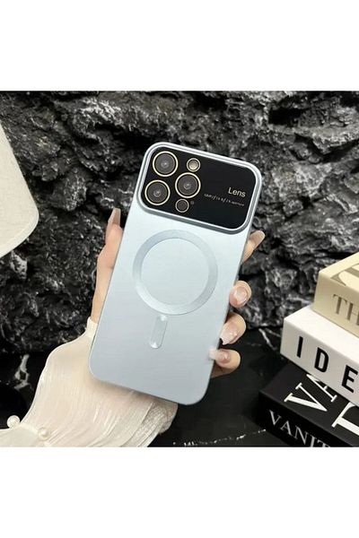 REDz Accessories Husă Luxe Shield, protecție cameră, compatibilă cu iPhone 15 Pro Max, silicon, albastru Sierra