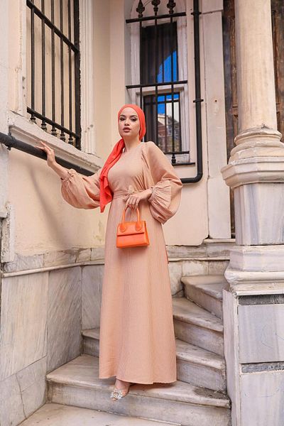 Nissra Φόρεμα Ankanoor Balloon Sleeve Gingham Jacquard Anka251691