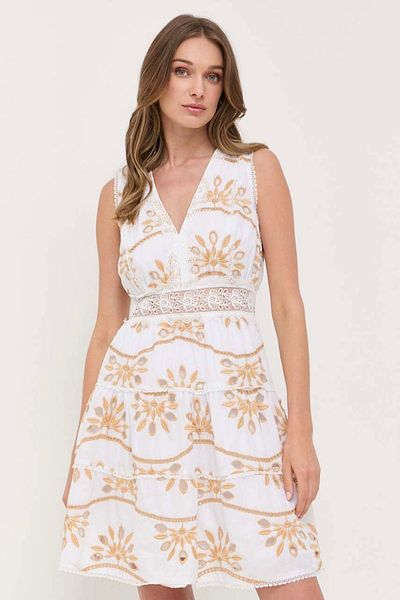 Guess Guess flared dress with V-neck Nadia W3YK57 White M INTL