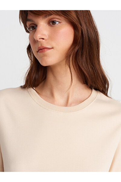 Dilvin 31763 Μπλουζάκι με λαιμόκοψη-Πέτρα