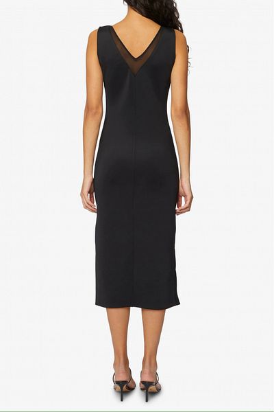 Calvin Klein CK V-neck fitted dress Black S INTL