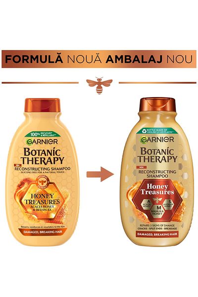 Garnier Botanic Therapy Honey & Beeswax Shampoo For Damaged Hair Prone To Breakage, 250ml