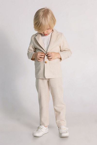 markamodi Special Design Linen 3-Piece Jacket Suit