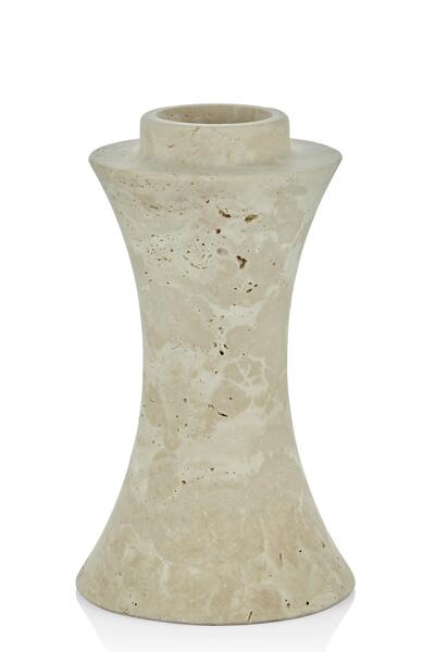 SETABIANCA EVZA MERMER TRAVERTEN ELEGANT VAZO 13*13*23 CM