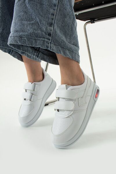 Miracan Unisex Günlük Rahat Sneakers Çocuk Cırtlı Spor Ayakkabı Işıklı