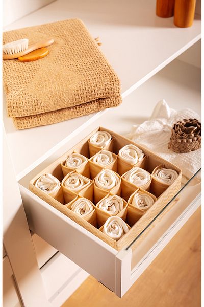 Serstil 25 Compartment Drawer Cabinet Socks / Underwear Foldable Organizer Organizer Box 28X28X12 cm